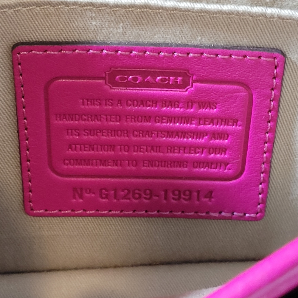 Coach Legacy 19914 Pink Leather Penny Crossbody Bag with Tassel and Handtag - Picture 9 of 13